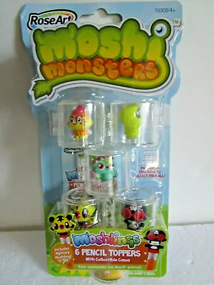 Moshi Monsters 6 Pencil Toppers #16308 Cases & Mystery Moshling NEW 2012 • $10.49