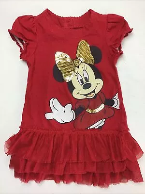 Girls Disney Minnie Mouse With Sparkles Dress Size 12 Months. • $11.92