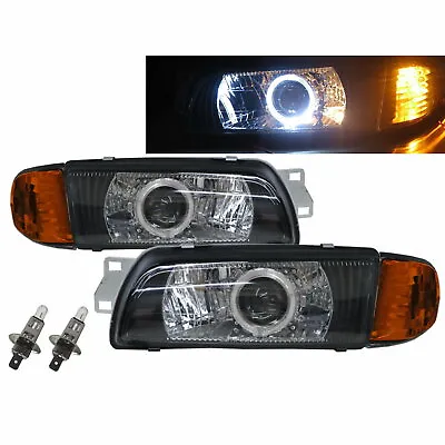 LANCER MK5 92-95 Guide LED Halo Projector Headlight Black V2 For Mitsubishi LHD • $523.72