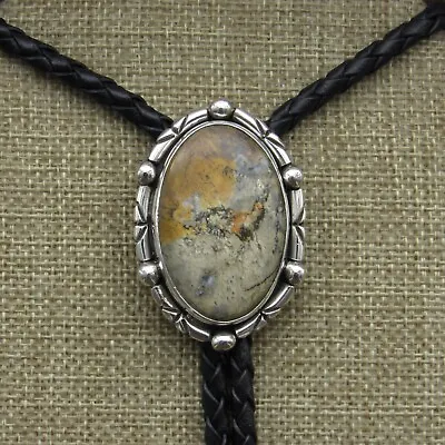 Sterling Silver Oval-Shaped Jasper Stone Bolo Tie By Jose Campos+ • $285