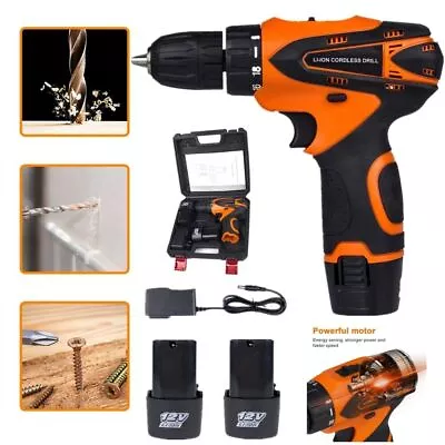 12V Cordless Drill 3/8” Electric Screwdriver Mini Wireless Power Driver Tool Set • $29.98