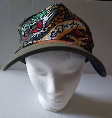 Ed Hardy Hat Cap Dragon Green Mesh Trucker Snapback Y2k Classic Design Japanese • $24