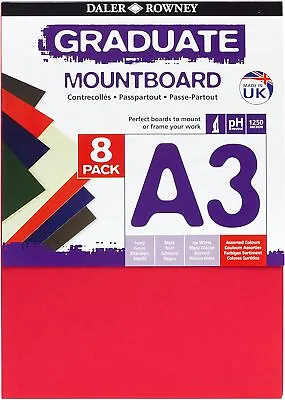 Daler-Rowney Graduate Cream Core Mountboard Smooth Surface Pack 1.25mm Thick • £13.38
