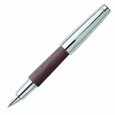 Faber-Castell E-Motion Rollerball Pen In Wood & Chrome Dark Brown - NEW In Box • $120