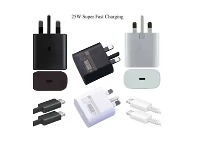 Genuine 25W Super Fast Charger For Samsung Galaxy S20 S23 FE S21 S21 FE S22+ • £12.33