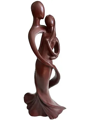 Jamaican Wooden Love Couple Figurine Ornament Sculpture Hand-carved Art • £32.99
