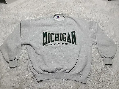 Michigan State Russell Athletic Sweatshirt XL Pullover Embroidered Spellout VTG  • $26.96