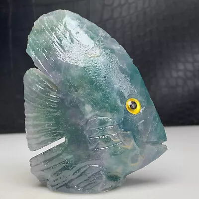 Natural Crystal Mineral Specimen. Fluorite. Hand-carved CRYSTAL FISH.Gift.QL • $8.50