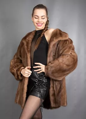 3616 Gorgeous Real Mink Coat Luxury Fur Jacket Beautiful Look Size 2xl • $1