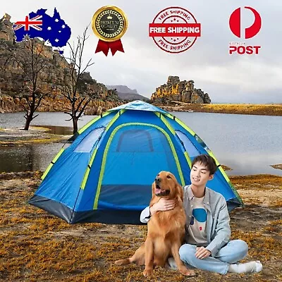 6 Person Instant Pop Up Camping Portable Tent Outdoor Hiking Camping Fishing AU • $94.99