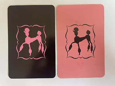 2 Silhouette Pink Black Poodle Dogs Advert Vintage Retro Rare Playing Swap Cards • $3.50