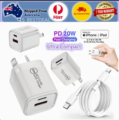 $12.99 • Buy MINI 20W DUAL USB-C Type C PD Fast Wall Charger Adaptor For Android IPhone IPad