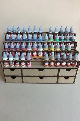 £29.99 • Buy Paint Stand 52 Bottle Rack Storage Drawer For Warpaint Vallejo, Wargames, Hobby 