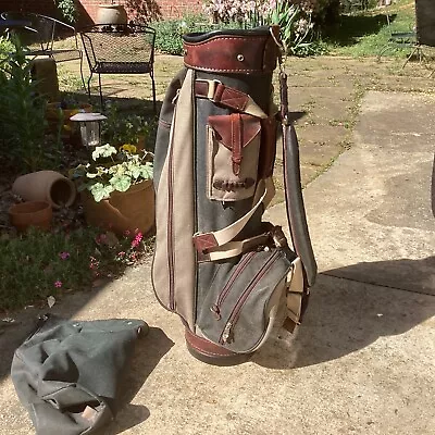 BELDING SPORTS CLASSIC BUSHWHACKER  Cart Bag 4 Way Pebbled Leather W. Cover • $50