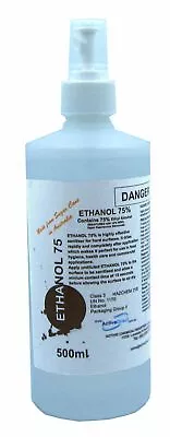 75% Ethyl Alcohol Australian Made Ethanol Sanitiser Natural 500ml Finger Spray • $19.95
