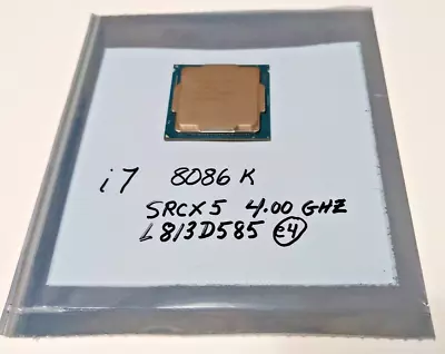 Intel Core I7-8086k  (6 Core) | 4 GHz | 12 MB | LGA1151 | SRCX5 (Used) • $164.95