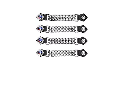 God Bless Texas Leather Motorcycle Vest Extenders For Biker Chrome Chains • $28.40