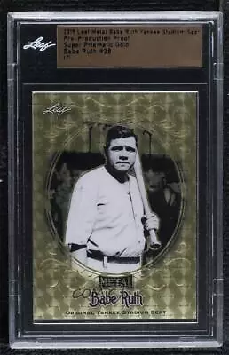 2019 Leaf Collection Pre-Production Proof Gold Super Prismatic 1/1 Babe Ruth HOF • $13.50