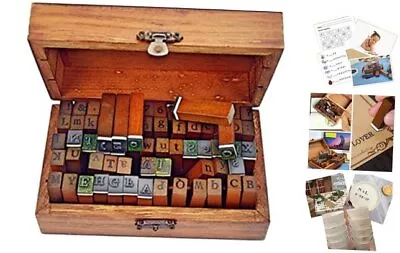 70pcs Alphabet Stamps Vintage Wooden Rubber Letter Number And Symbol Stamp Set  • $25.66