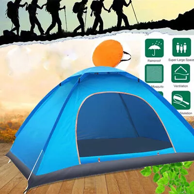 3 Man Person Camping Tent Full Automatic Instant Pop Up Dome Tent Family Hiking • $33.97