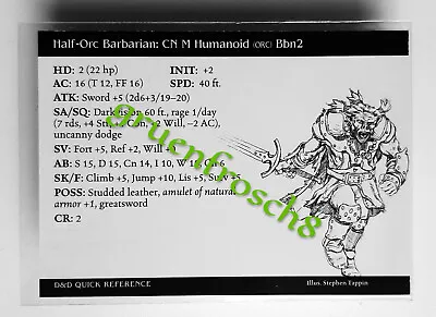 ►half-orc Barbarian ►26 U ►archfiends 2004 ►d&d Miniatures Games Card ►magic Ddm • £1.49