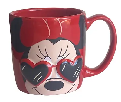 Minnie Mouse XOXO Heart Glasses  3D  Mug Red Disney -Coffee/ Tea/ Cocoa NEW • $13.99