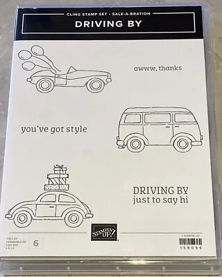 Stampin' Up! Driving By Cling Stamp Set (6 Stamps) Brand New • £5.99