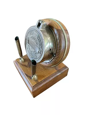 Neptune Brass Water Meter Cover Vintage Handmade Pen Holder / Clock On Wood READ • $35.99