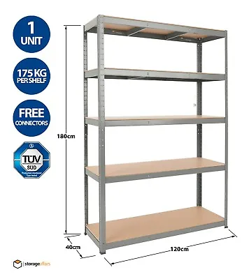 £27.99 • Buy Heavy Duty 5 Tier Metal Garage & Shed Shelves Storage Racking Shelving Unit