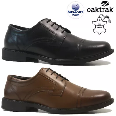 Mens Leather Brogues Smart Casual Lace Up Oxford  Formal Office Work Shoes Size • £24.95