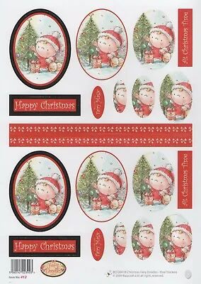 Fairy Doodles A4 Die Cut Decoupage Paper Christmas Oval Stackers - BCFD0018 • £1.99