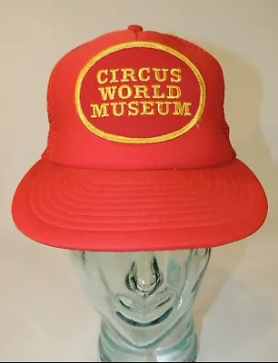 Trucker Baseball Cap Mesh Hat Snapback VTG Circus World Museum Red Wisconsin HTF • $19.99