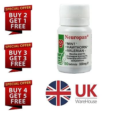 Mint Hawthorn Valerian Tablets Natural Sleep Aid Anti Stress Anxiety Depression • £8.99