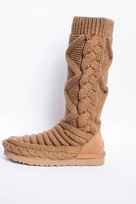 Size US 6 - UGG Women's Classic Tall Chunky Knit Boot In Chestnut • $74.40