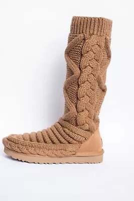 Size US 8 - UGG Women's Classic Tall Chunky Knit Boot In Chestnut • $132.53