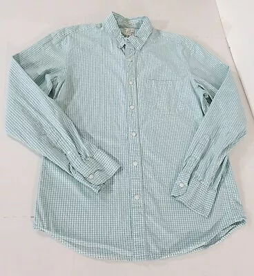 J Crew Slim Untucked Stretch Secret Wash Gingham Long Sleeve Shirt Men M Blue • $24.75