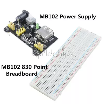 MB102 Solderless Breadboard PCB 830 Point + 3.3V/5V MB102 Power Supply Module • $2.87