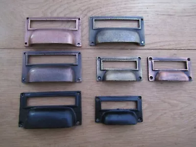 £6.49 • Buy Vintage Old Retro Cupboard Filing Cabinet Drawers Label Name Card Frame Holder