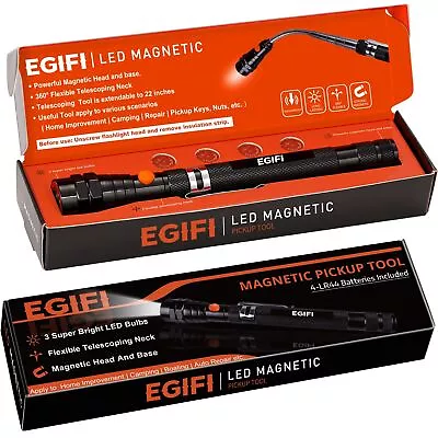 Telescoping Flexible Magnetic Pickup Tool With Led Lights Gifts For Men Women Va • $20.69