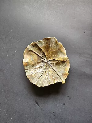 VA Metal Crafters Ginko Leaf Brass Tray 4  Vintage 3-58 Tree Of Heaven Stained • $19.99