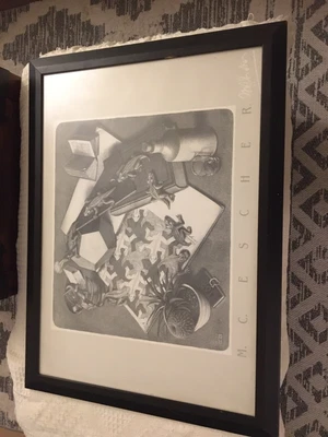 £30 • Buy M.C.Escher  Reptiles  1943 FRAMED Art Graphic Modern Lizard Alligator