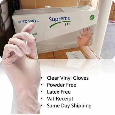 £0.99 • Buy Disposable Powder Free Clear Vinyl Gloves Food Medical Surgical Tattoo ALL SIZES