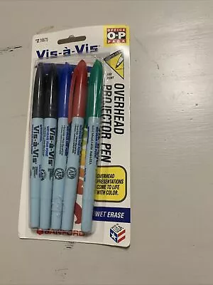 1994 VIS-A-VIS Wet Erase Pens Markers 5 Fine Point Overhead Projector NIP 16675 • $12