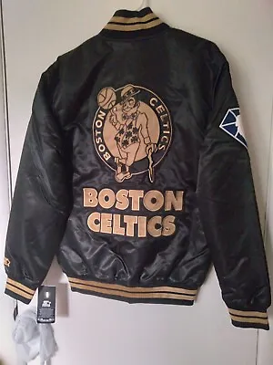 NBA BOSTON CELTICS Jacket Black 75th Anniversary Starter Men's Small Rakuten NEW • $200