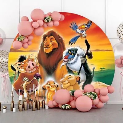 Round Boys Lion King Baby Shower Happy Birthday Backdrop Background Photo Party • $27.87