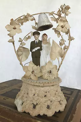 Rare Vintage Military Army Soldier & Bride Wedding Cake Topper W/arch Flowers • $75