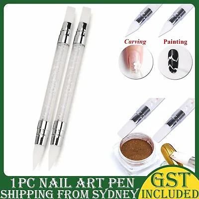 Dual Tip Silicone Nail Art Pen Dipping Dotting Brush Carving Drawing Brush Tool • $4.45