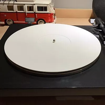 White Acrylic 12  Record Player Turntable Platter Mat Slip Mat Anti-static Pad • $27.99