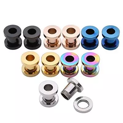 £2.75 • Buy Stainless Steel Screw Fix Double Flare Ear Tunnels Stretchers Tapers Plug 3-18mm