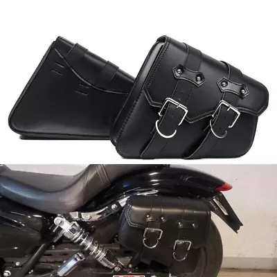 2PCS Motorcycle Leather Side Saddle Bags For Yamaha V-Star XVS 1100 1300 650 • $59.05